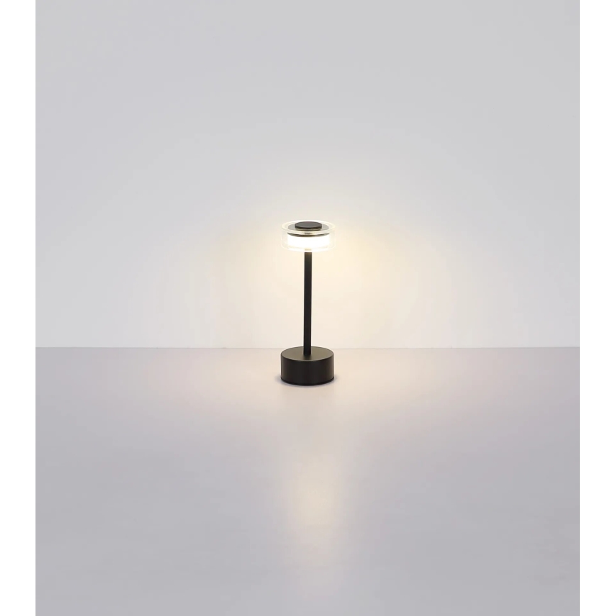Globo - Genopladelig LED bordlampe m. touch-funktion dæmpbar LED/2,5W/3,7V 2700/4000/6500K 1800mAh sort