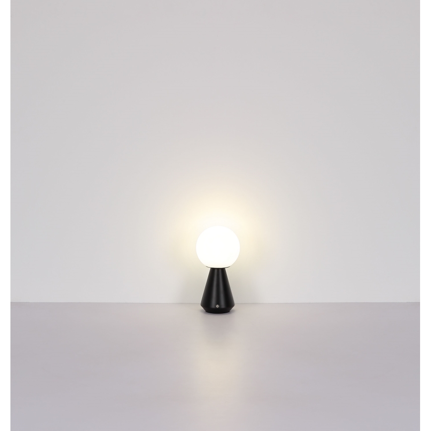 Globo - Udendørs LED bordlampe m.  touch-funktion dæmpbar LED/1,5W/5V 3000/4500/6500K 1800 mAh IP41 sort
