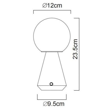 Globo - Udendørs LED bordlampe m.  touch-funktion dæmpbar LED/1,5W/5V 3000/4500/6500K 1800 mAh IP41 sort