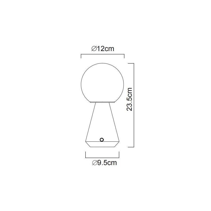 Globo - Udendørs LED bordlampe m.  touch-funktion dæmpbar LED/1,5W/5V 3000/4500/6500K 1800 mAh IP41 sort
