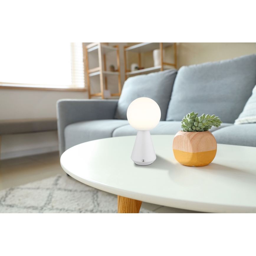 Globo - Udendørs LED bordlampe m. touch-funktion dæmpbar LED/1,5W/5V 3000/4500/6500K 1800 mAh IP41 hvid