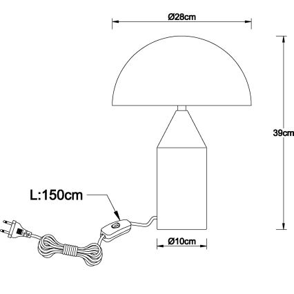 Globo - Bordlampe 2xE27/40W/230V messing