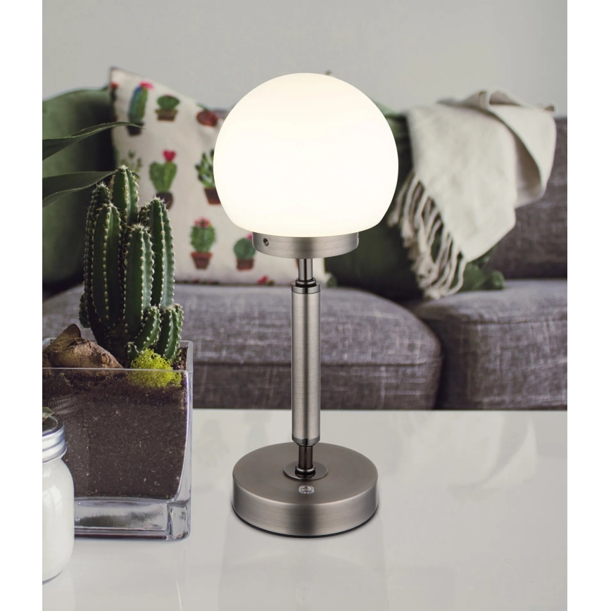 Globo - LED Genopladelig bordlampe m. touch-funktion dæmpbar LED/2,5W/5V 1800mAh 2700/4000/6500K antracit