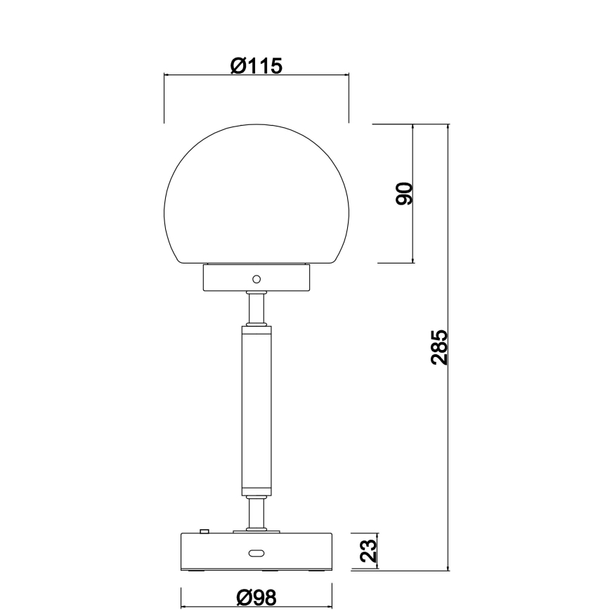 Globo - LED Genopladelig bordlampe m. touch-funktion dæmpbar LED/2,5W/5V 1800mAh 2700/4000/6500K antracit