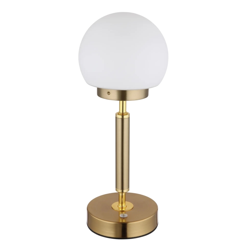 Globo - LED Genopladelig bordlampe m. touch-funktion dæmpbar LED/2,5W/5V 1800mAh 2700/4000/6500K messing
