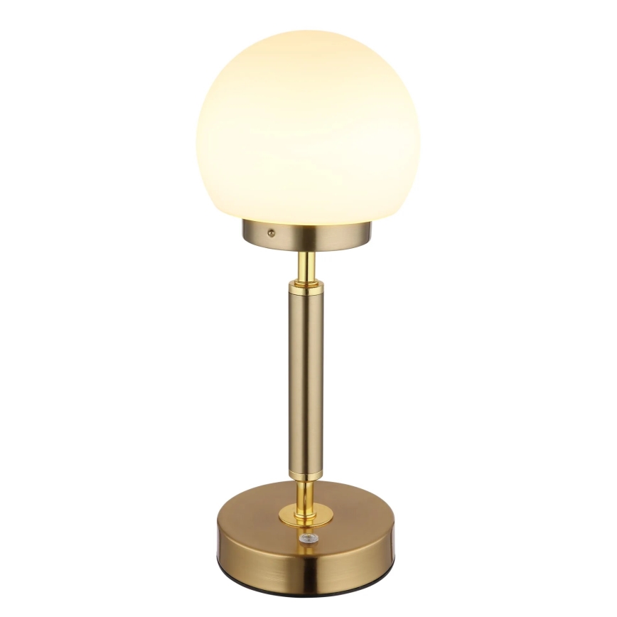 Globo - LED Genopladelig bordlampe m. touch-funktion dæmpbar LED/2,5W/5V 1800mAh 2700/4000/6500K messing