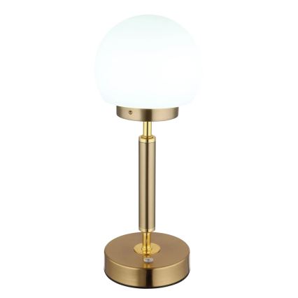 Globo - LED Genopladelig bordlampe m. touch-funktion dæmpbar LED/2,5W/5V 1800mAh 2700/4000/6500K messing