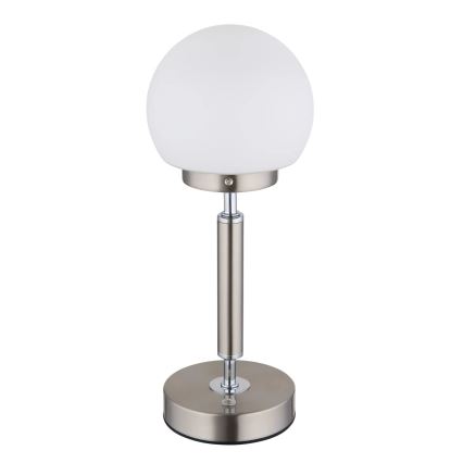 Globo - LED Genopladelig bordlampe m. touch-funktion dæmpbar LED/2,5W/5V 1800mAh 2700/4000/6500K mat krom