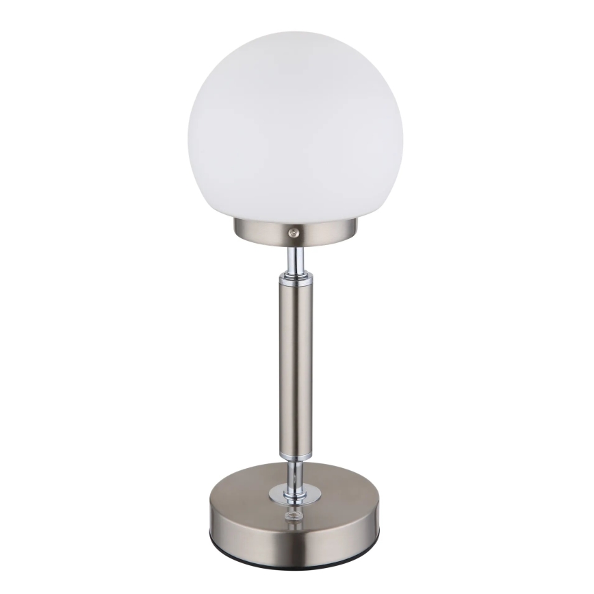 Globo - LED Genopladelig bordlampe m. touch-funktion dæmpbar LED/2,5W/5V 1800mAh 2700/4000/6500K mat krom