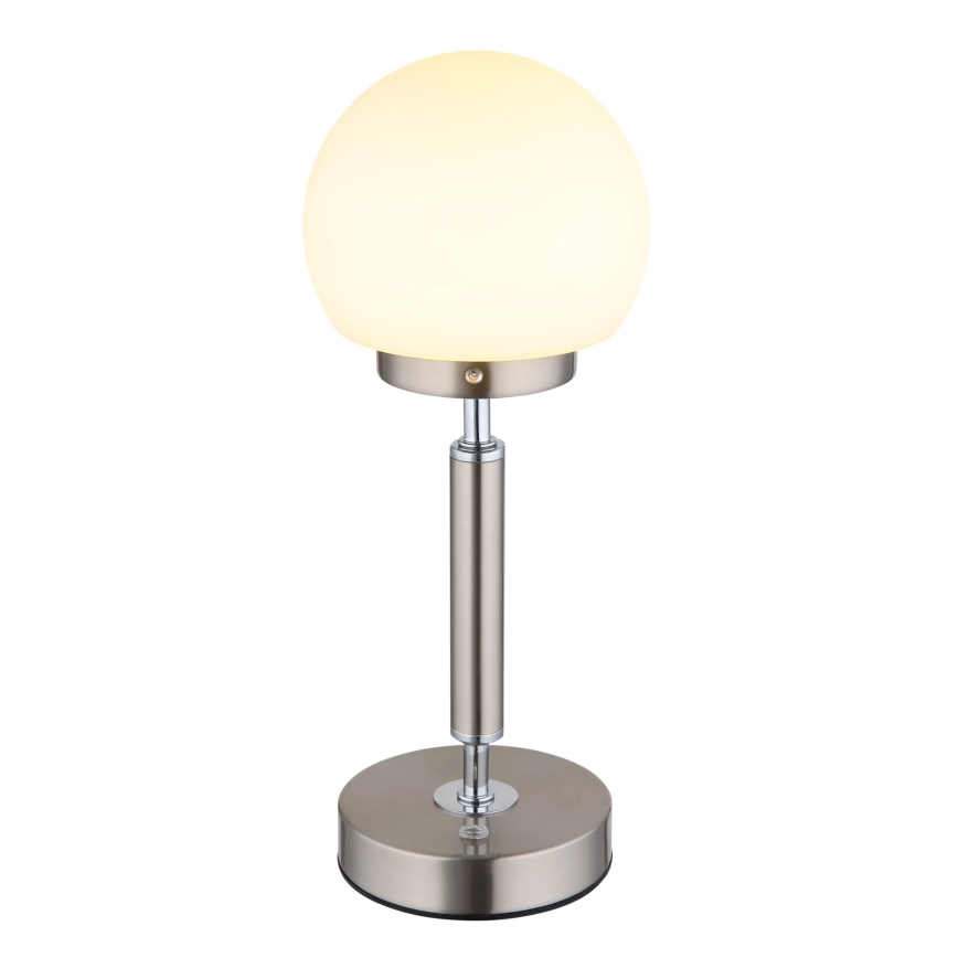 Globo - LED Genopladelig bordlampe m. touch-funktion dæmpbar LED/2,5W/5V 1800mAh 2700/4000/6500K mat krom