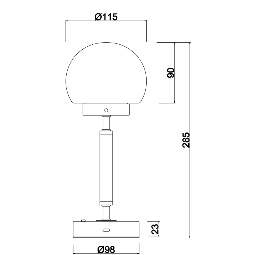 Globo - LED Genopladelig bordlampe m. touch-funktion dæmpbar LED/2,5W/5V 1800mAh 2700/4000/6500K mat krom
