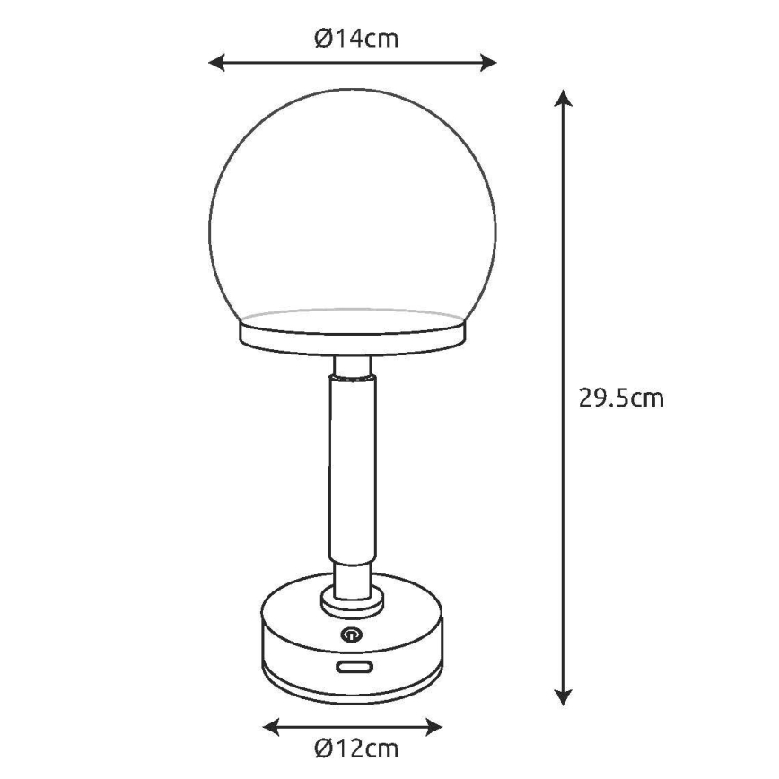 Globo - LED Genopladelig bordlampe m. touch-funktion dæmpbar LED/2,5W/5V 1800mAh 2800K grøn