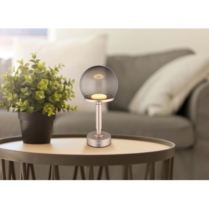 Globo - LED Genopladelig bordlampe m. touch-funktion dæmpbar LED/2,5W/5V 1800mAh 2700/4000/6500K Rosenguld