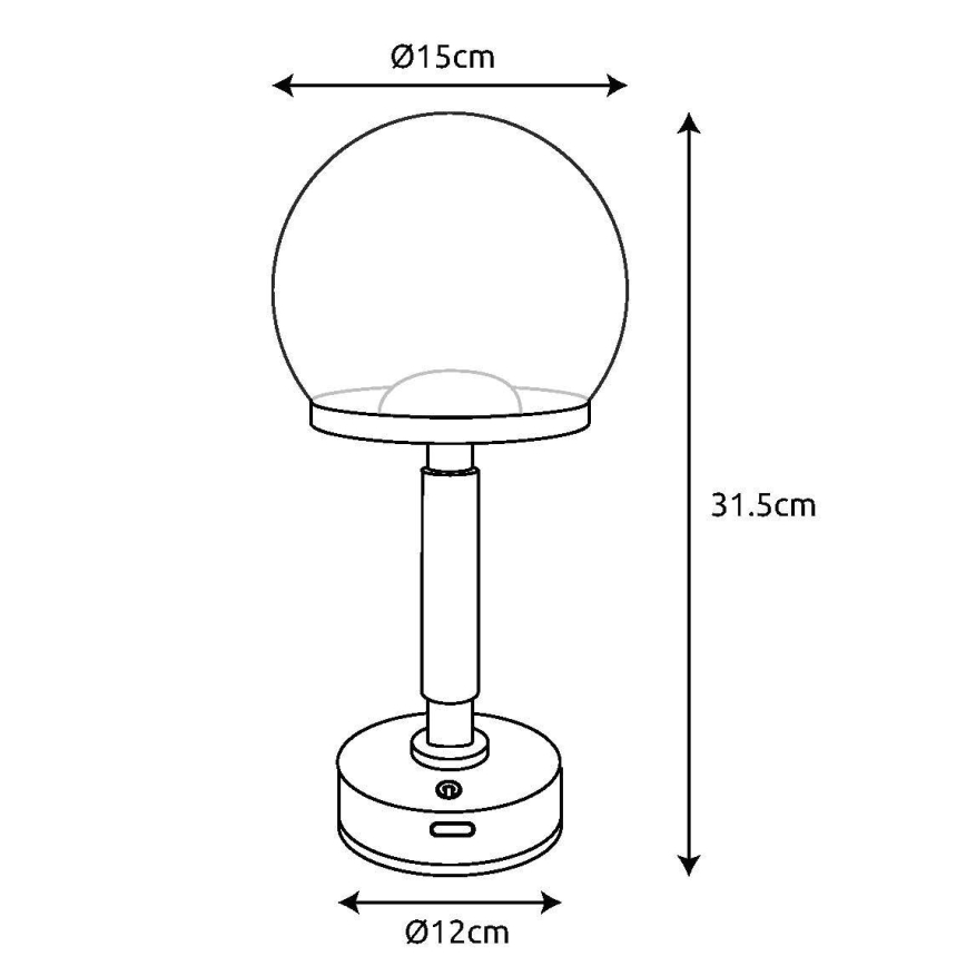 Globo - LED Genopladelig bordlampe m. touch-funktion dæmpbar LED/2,5W/5V 1800mAh 2700/4000/6500K Rosenguld