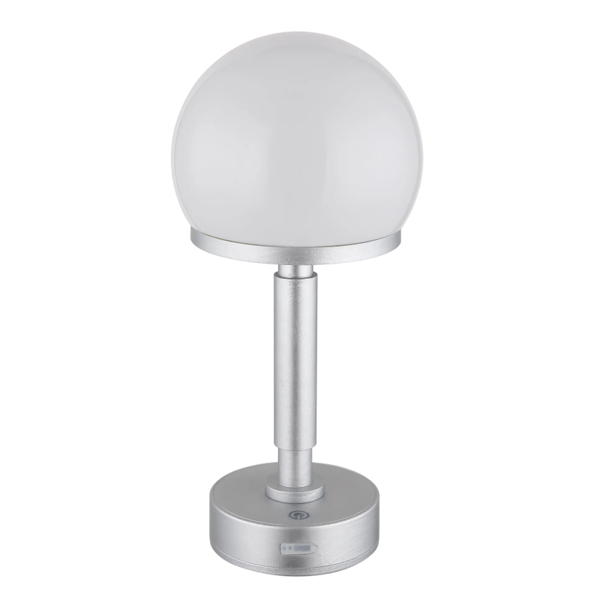 Globo - LED Genopladelig bordlampe m. touch-funktion dæmpbar LED/2,5W/5V 1800mAh 2800K sølvfarvet