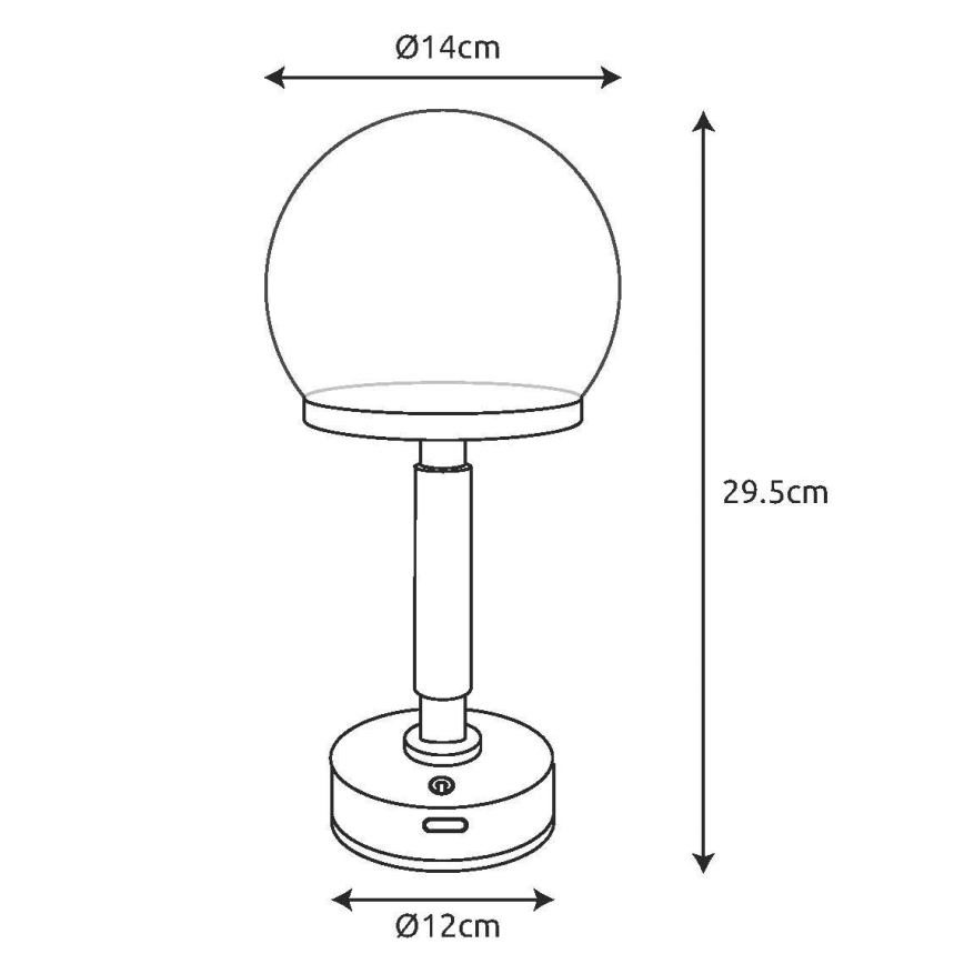 Globo - LED Genopladelig bordlampe m. touch-funktion dæmpbar LED/2,5W/5V 1800mAh 2800K sølvfarvet