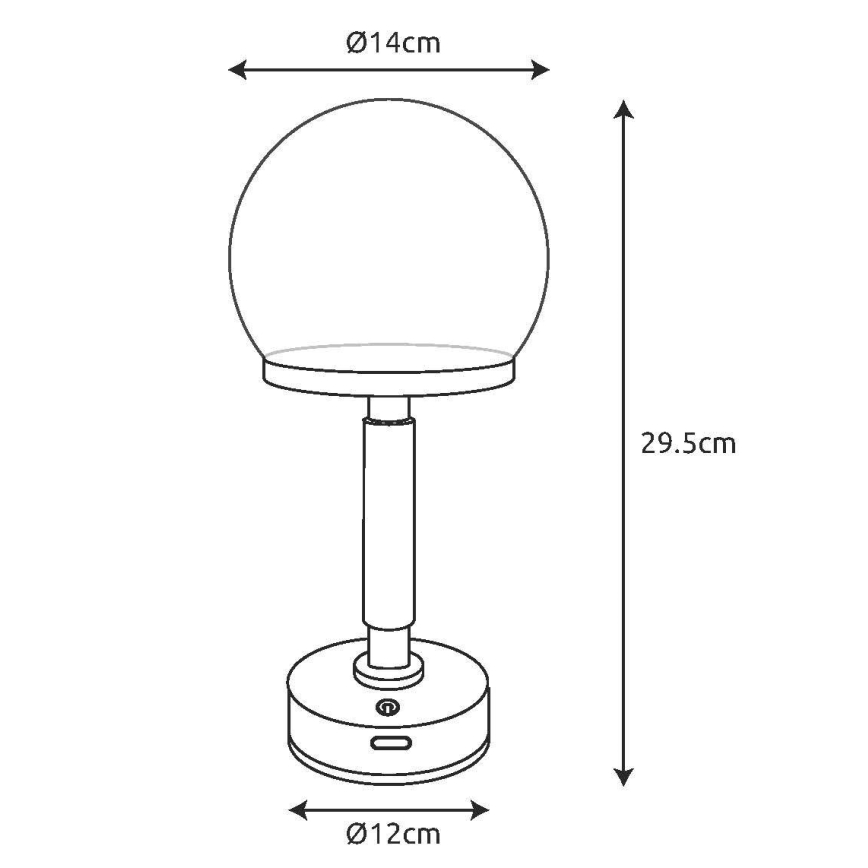 Globo - LED Genopladelig bordlampe m. touch-funktion dæmpbar LED/2,5W/5V 1800mAh 2800K hvid