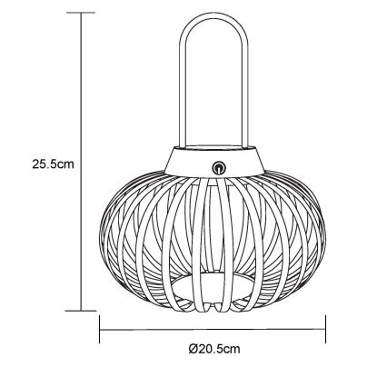 Globo - LED dæmpbar berøringsbetjent genopladelig bordlampe LED/1W/3,7V 1500 mAh