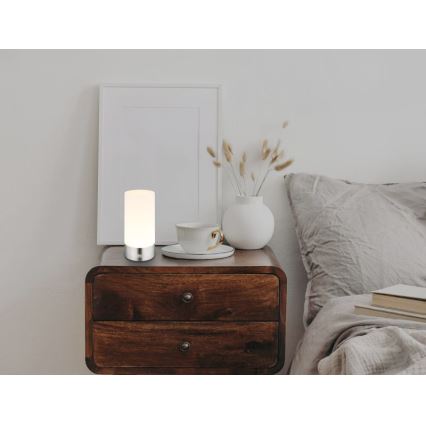 Globo - Udendørs LED bordlampe m. RGBW-farver og touch-funktion dæmpbar LED/1,8W/5V 1500 mAh IP44 mat krom