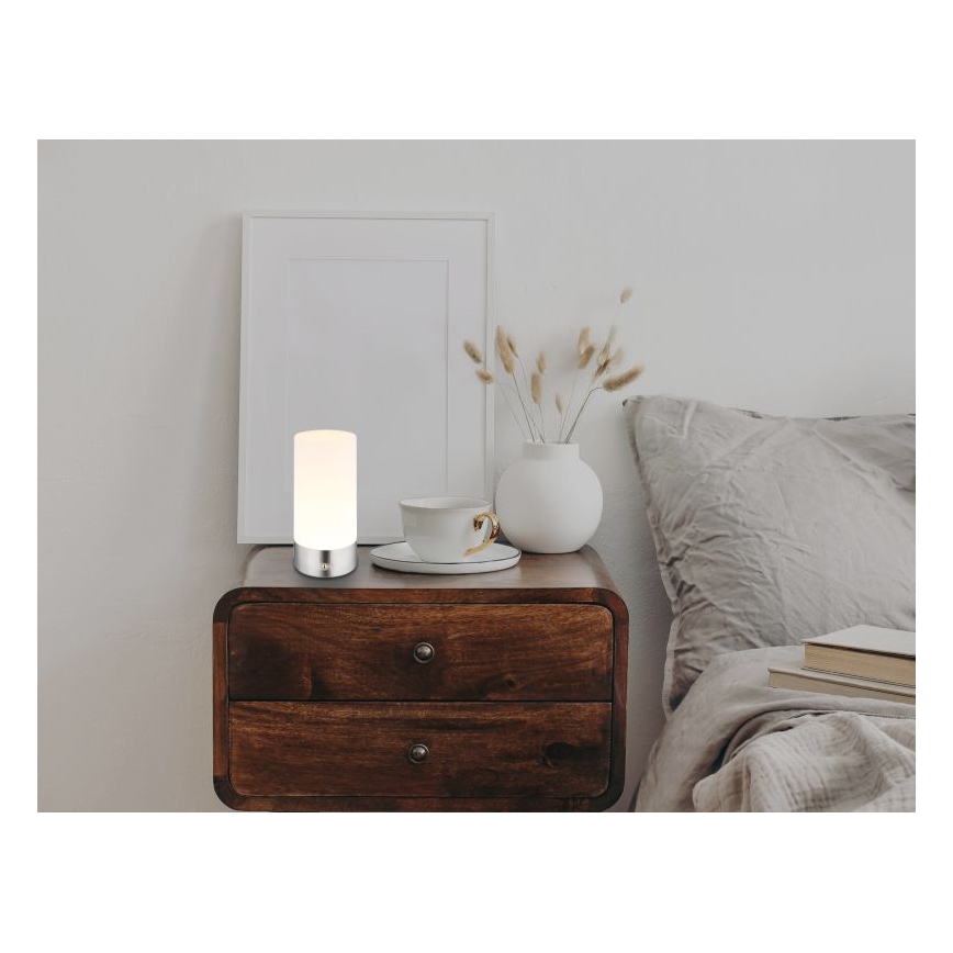 Globo - Udendørs LED bordlampe m. RGBW-farver og touch-funktion dæmpbar LED/1,8W/5V 1500 mAh IP44 mat krom
