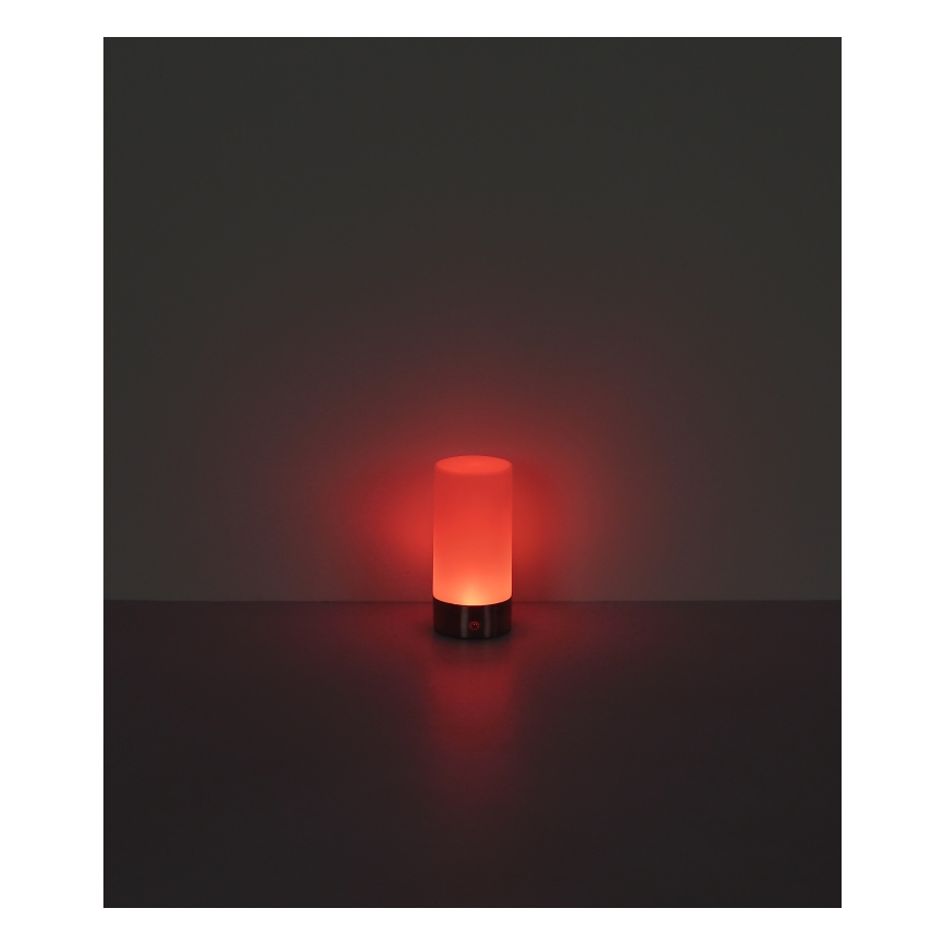 Globo - Udendørs LED bordlampe m. RGBW-farver og touch-funktion dæmpbar LED/1,8W/5V 1500 mAh IP44 mat krom