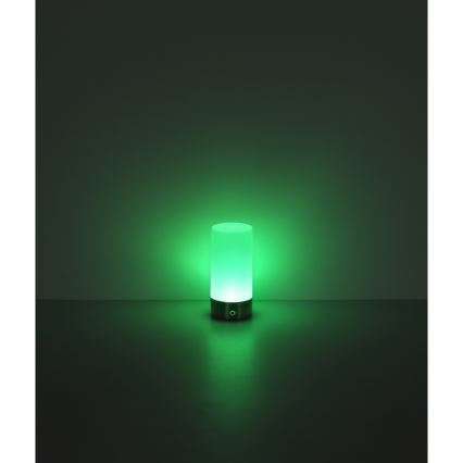 Globo - Udendørs LED bordlampe m. RGBW-farver og touch-funktion dæmpbar LED/1,8W/5V 1500 mAh IP44 mat krom