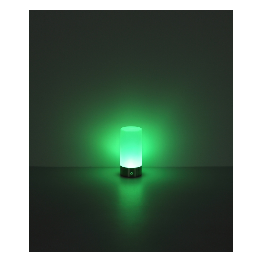 Globo - Udendørs LED bordlampe m. RGBW-farver og touch-funktion dæmpbar LED/1,8W/5V 1500 mAh IP44 mat krom