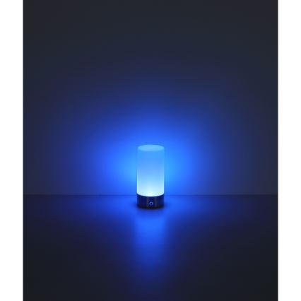 Globo - Udendørs LED bordlampe m. RGBW-farver og touch-funktion dæmpbar LED/1,8W/5V 1500 mAh IP44 mat krom