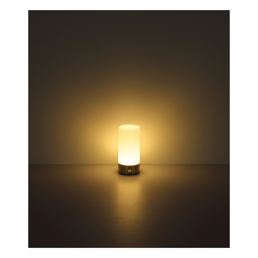 Globo - Udendørs LED bordlampe m. RGBW-farver og touch-funktion dæmpbar LED/1,8W/5V 1500 mAh IP44 mat krom