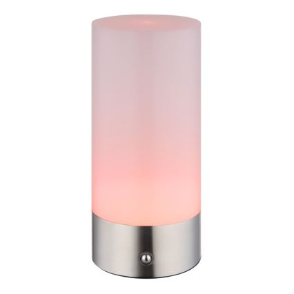 Globo - Udendørs LED bordlampe m. RGBW-farver og touch-funktion dæmpbar LED/1,8W/5V 1500 mAh IP44 mat krom