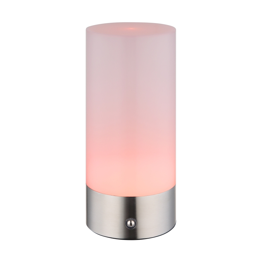 Globo - Udendørs LED bordlampe m. RGBW-farver og touch-funktion dæmpbar LED/1,8W/5V 1500 mAh IP44 mat krom