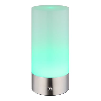Globo - Udendørs LED bordlampe m. RGBW-farver og touch-funktion dæmpbar LED/1,8W/5V 1500 mAh IP44 mat krom
