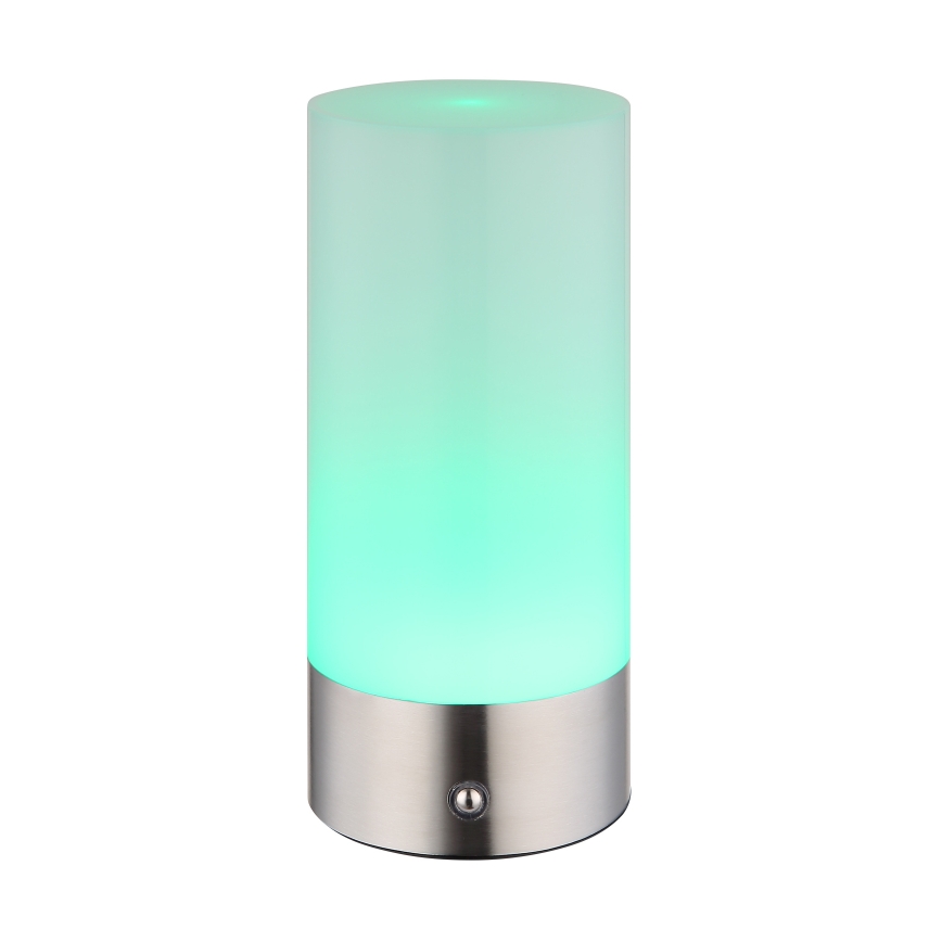 Globo - Udendørs LED bordlampe m. RGBW-farver og touch-funktion dæmpbar LED/1,8W/5V 1500 mAh IP44 mat krom
