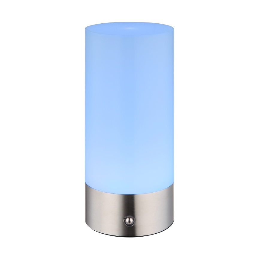 Globo - Udendørs LED bordlampe m. RGBW-farver og touch-funktion dæmpbar LED/1,8W/5V 1500 mAh IP44 mat krom