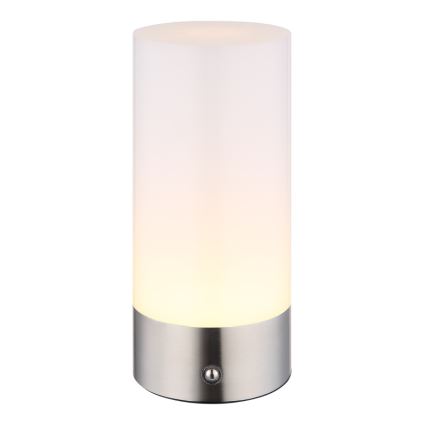 Globo - Udendørs LED bordlampe m. RGBW-farver og touch-funktion dæmpbar LED/1,8W/5V 1500 mAh IP44 mat krom