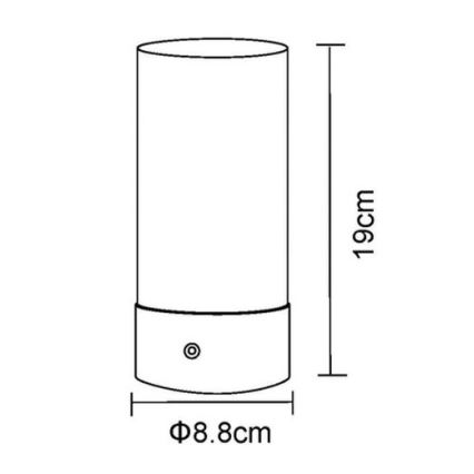 Globo - Udendørs LED bordlampe m. RGBW-farver og touch-funktion dæmpbar LED/1,8W/5V 1500 mAh IP44 mat krom