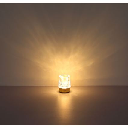 Globo - LED bordlampe m. touch-funktion dæmpbar LED/1W/5V 3000K 1200 mAh guldfarvet