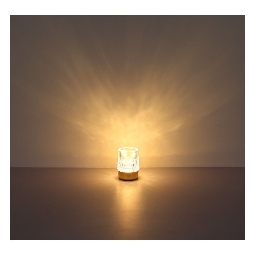 Globo - LED bordlampe m. touch-funktion dæmpbar LED/1W/5V 3000K 1200 mAh guldfarvet