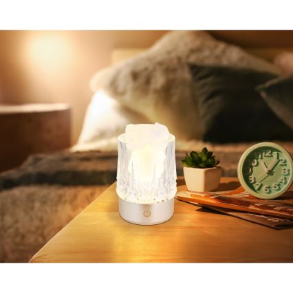 Globo - LED-dæmpbar, berøringsbetjent bordlampe LED/1W/5V 3000K 1200 mAh sølv