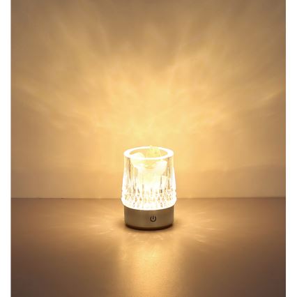 Globo - LED-dæmpbar, berøringsbetjent bordlampe LED/1W/5V 3000K 1200 mAh sølv