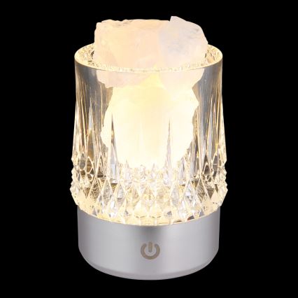 Globo - LED-dæmpbar, berøringsbetjent bordlampe LED/1W/5V 3000K 1200 mAh sølv