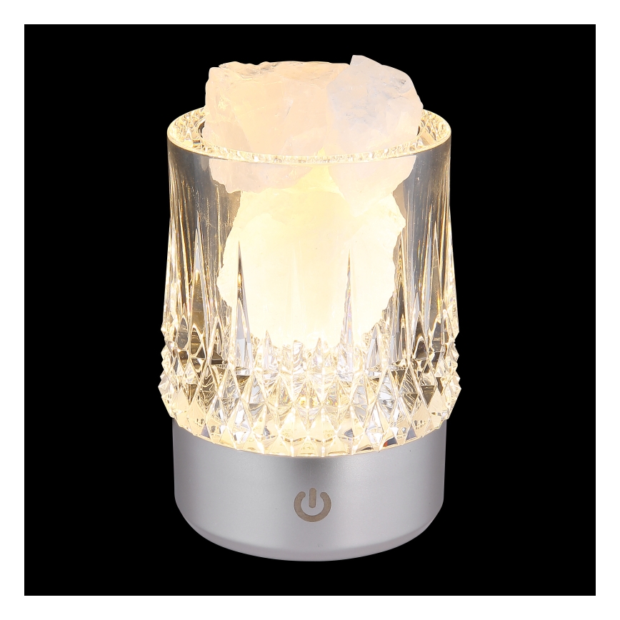 Globo - LED-dæmpbar, berøringsbetjent bordlampe LED/1W/5V 3000K 1200 mAh sølv