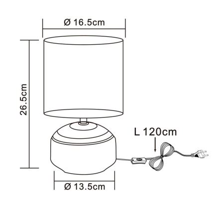 Globo - Bordlampe 1xE14/40W/230V grå/ceramic