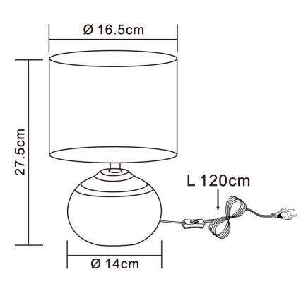 Globo - Bordlampe 1xE14/40W/230V beige/keramik