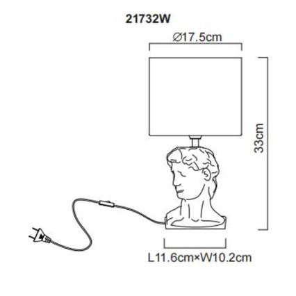 Globo - Bordlampe 1xE14/40W/230V hvid