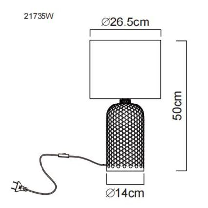 Globo - Bordlampe 1xE27/60W/230V hvid