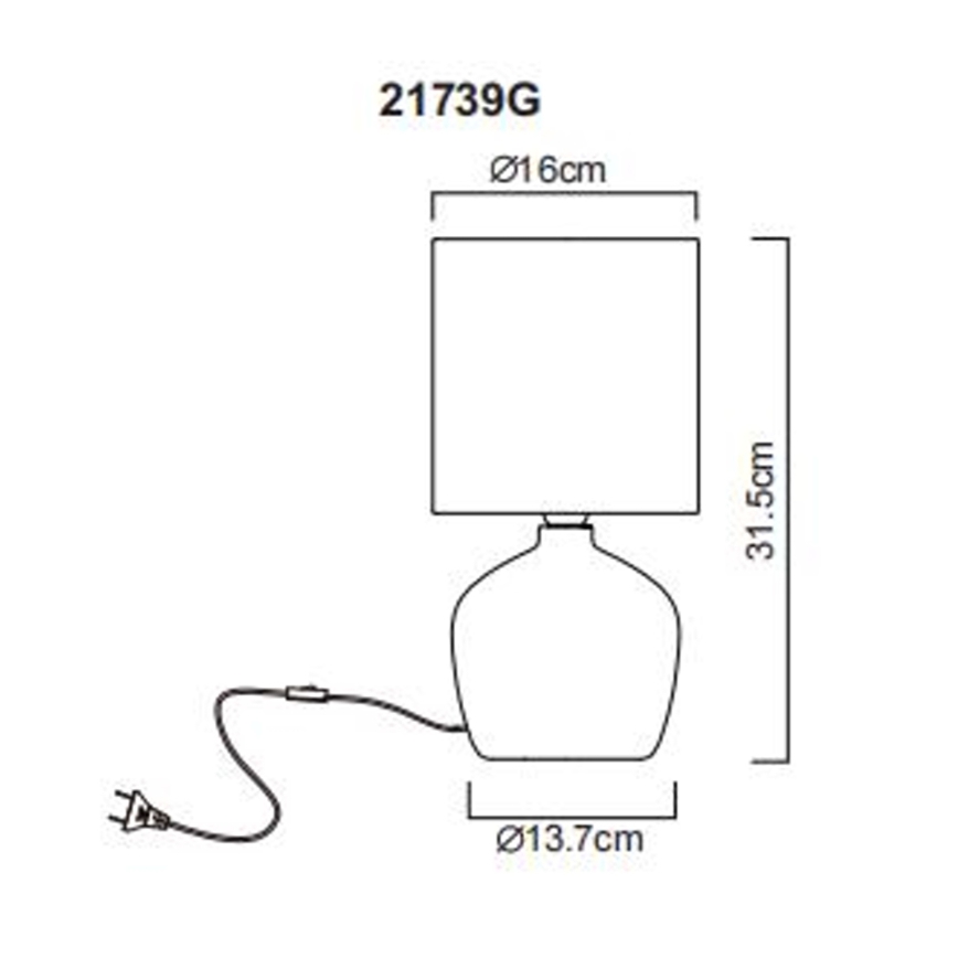 Globo - Bordlampe 1xE14/40W/230V grå
