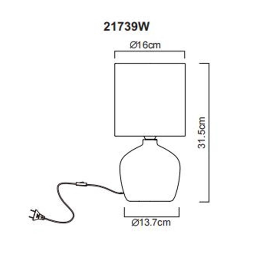 Globo - Bordlampe 1xE14/40W/230V hvid