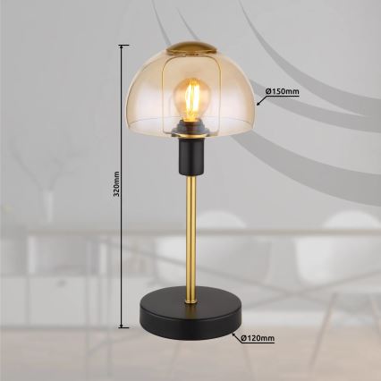 Globo - Bord touch-funktion lampe 1xE14/25W/230V sort/guldfarvet