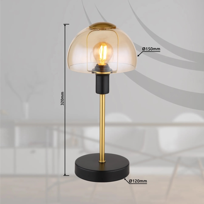Globo - Bord touch-funktion lampe 1xE14/25W/230V sort/guldfarvet